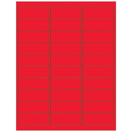 Bsc Preferred 2 5/8 x 1'' Fluorescent Red Removable Rectangle Laser Labels, 3000PK BUY00019359